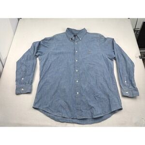 Polo Ralph Lauren Mens XXL Classic Fit Indigo Chambray Button Down Shirt Blue